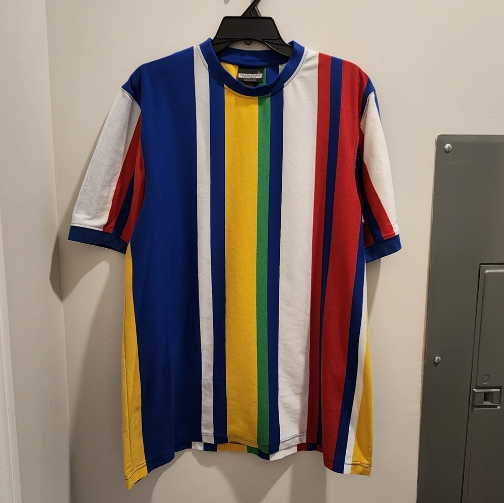 Retro 90s Vertical Striped T-Shirt